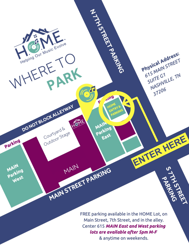 Parking area at Center 615